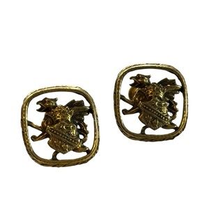 Vintage Lion Coat of Arms  Earrings